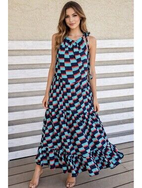 Chicle Women’s Maxi Colorful Sleeveless Maxi Dress Size M.